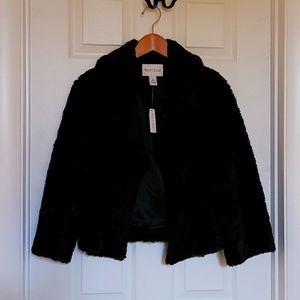 Black faux fur jacket
